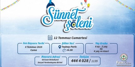 Sünnet Şöleni İçin Kayıtlar Başladı